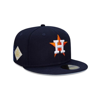 Blue Houston Astros Hat - New Era MLB State Flower 59FIFTY Fitted Caps USA6472180